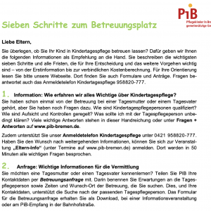 Sieben Schritte zum Betreuungsplatz